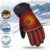 Beheizbare Handschuh 7.4V/4000mAh Winterhandschuhe Herren Damen 3-Stufen Temperaturregelung für Arbeiten im Freien Skifahren, Motorrad - 4