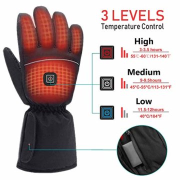 Beheizbare Handschuhe Damen Herren wasserdichte 2021 neueste 3 Heiztemperatur einstellbare Touchscreen Beheizte Handschuhe für Outdoor-Aktivitäten - 2