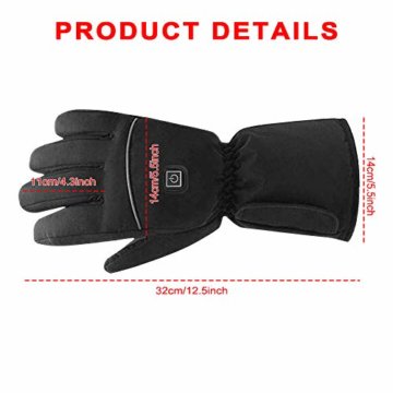 Beheizbare Handschuhe Damen Herren wasserdichte 2021 neueste 3 Heiztemperatur einstellbare Touchscreen Beheizte Handschuhe für Outdoor-Aktivitäten - 3