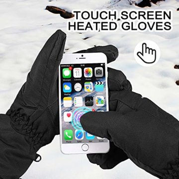 Beheizbare Handschuhe Damen Herren wasserdichte 2021 neueste 3 Heiztemperatur einstellbare Touchscreen Beheizte Handschuhe für Outdoor-Aktivitäten - 7