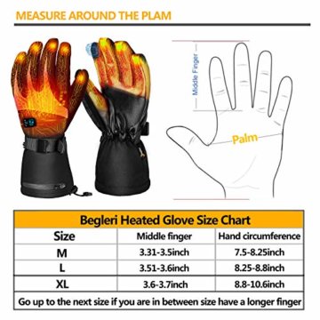 Beheizte Handschuhe für Herren Damen| Beheizbare Handschuhe |Wiederaufladbare Lithium-Ionen-Batterie | 5-Stufen-Temperaturregelung und Touchscreen - 7