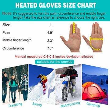 Mermaid Elektrische Beheizbare Handwärmer Handschuhe für Herren Damen Winterhandschuhe mit Wiederaufladbare Lithium-Ionen-Batterie Beheizt 3.7V - 2