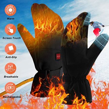 Mermaid Elektrische Beheizbare Handwärmer Handschuhe für Herren Damen Winterhandschuhe mit Wiederaufladbare Lithium-Ionen-Batterie Beheizt 3.7V - 4