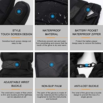 Mermaid Elektrische Beheizbare Handwärmer Handschuhe für Herren Damen Winterhandschuhe mit Wiederaufladbare Lithium-Ionen-Batterie Beheizt 3.7V - 6