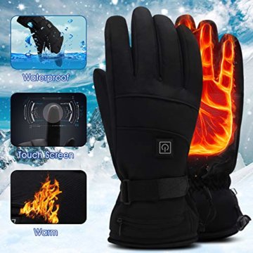 Mermaid Elektrische Beheizbare Handwärmer Handschuhe für Herren Damen Winterhandschuhe mit Wiederaufladbare Lithium-Ionen-Batterie Beheizt 3.7V - 7