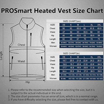 PROSmart Beheizbare Weste Leichtgewichts Fleece Beheizte Weste mit USB Akku, Unisex (Schwarz, L) - 2