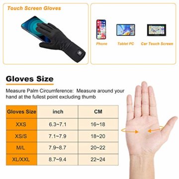 Sun Will elektrische beheizte Handschuhe für Herren Damen，wiederaufladbar beheizbare Winter Handschuhe für Outdoor Fahrrad Motorad Ski Snowdoard Jagd (Schwarz-, M-L) - 2